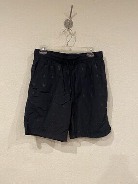 Saint Morta Shorts Mens Medium Black Geometric Logo Mesh Lined